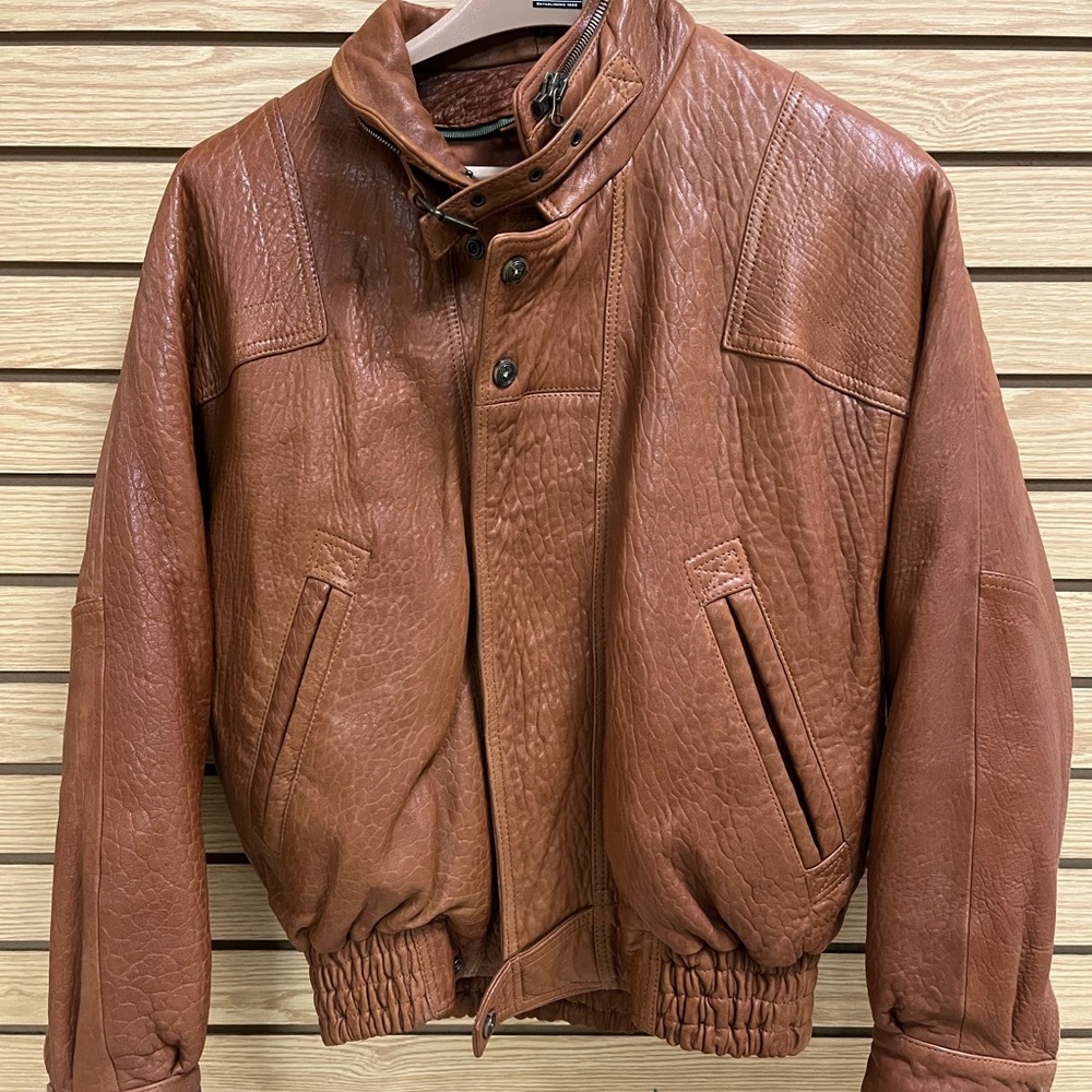 Marco Pierguidi Mens Italian Leather Bomber Style Jacket